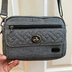 Lug Switch RFID Convertible Crossbody Bag Quilted Gray Heather